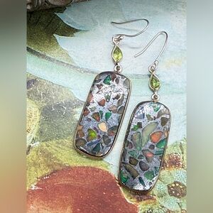 Vintage opal mosaic earrings